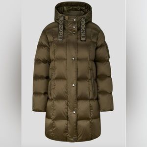 Bogner Fanja down jacket in brown/moss green color